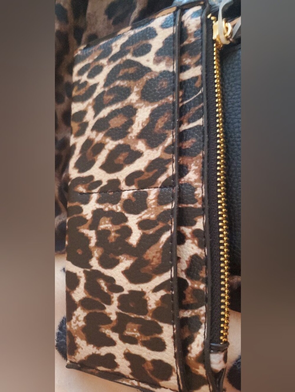 Steve Madden Black Clutch With Leopard Wristlet  NWT - Picture 6 of 9